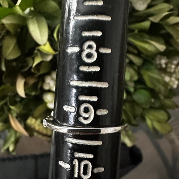 Sterling Silver Cubic Zirconia Band Set Size 9 1/2 Preowned - Picture 5 of 8